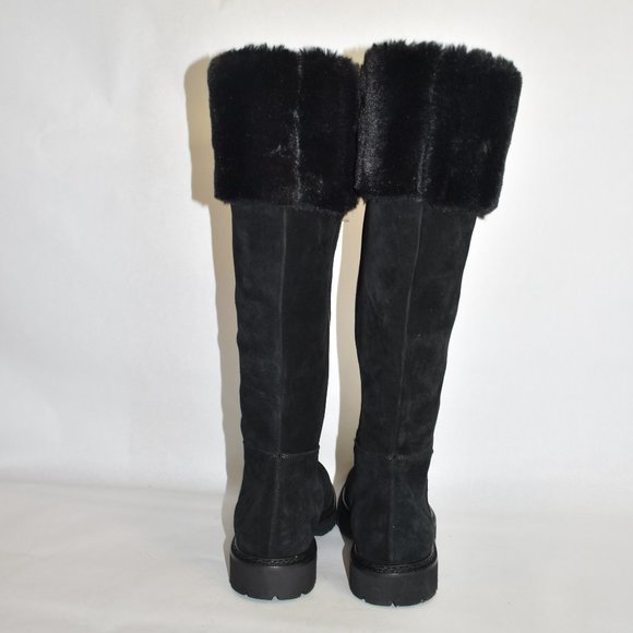 AQUATALIA MAGNOLIA WEATHERPROOF TALL BOOT FUR SUEDE BLACK 10.5 (P18) - Picture 7 of 10